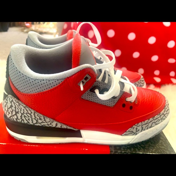 Air Jordan 3 Retro Red Cement - 7Y - Picture 5 of 7